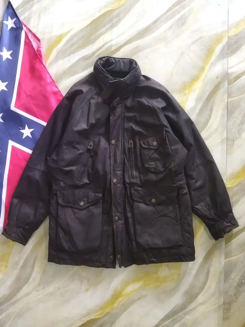 VINTAGE LEATHER PARKA JACKET photo 1