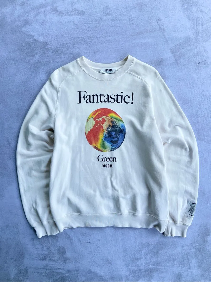 MSGM Fantastic Logo-Print Crew Neck Sweatshirt photo 1