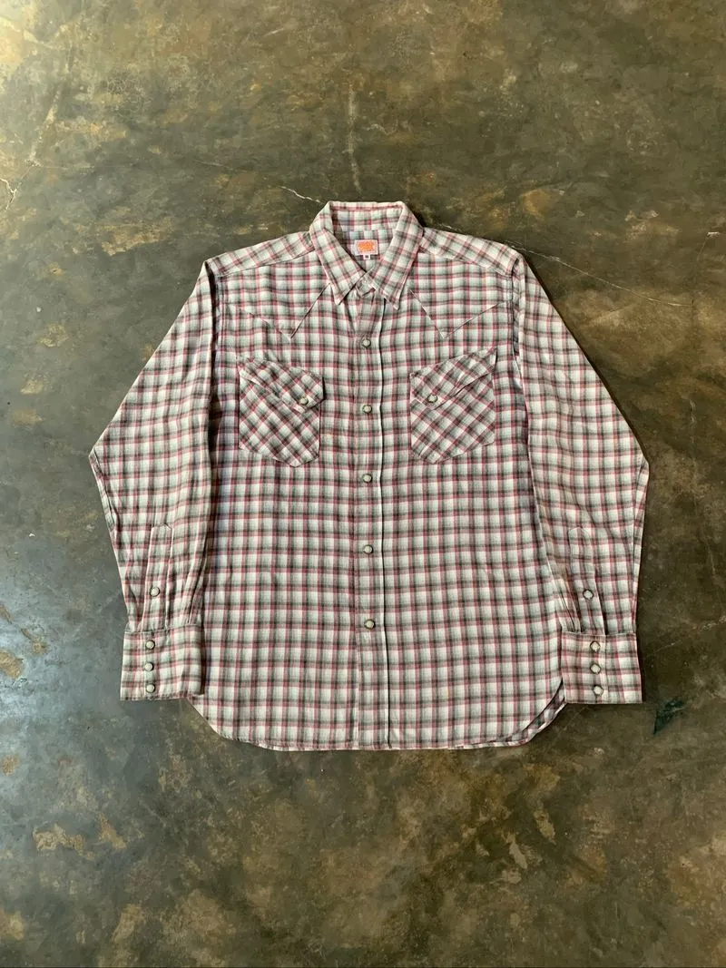 Vintage sugar cane western plaid button flannel shirt japane photo 1