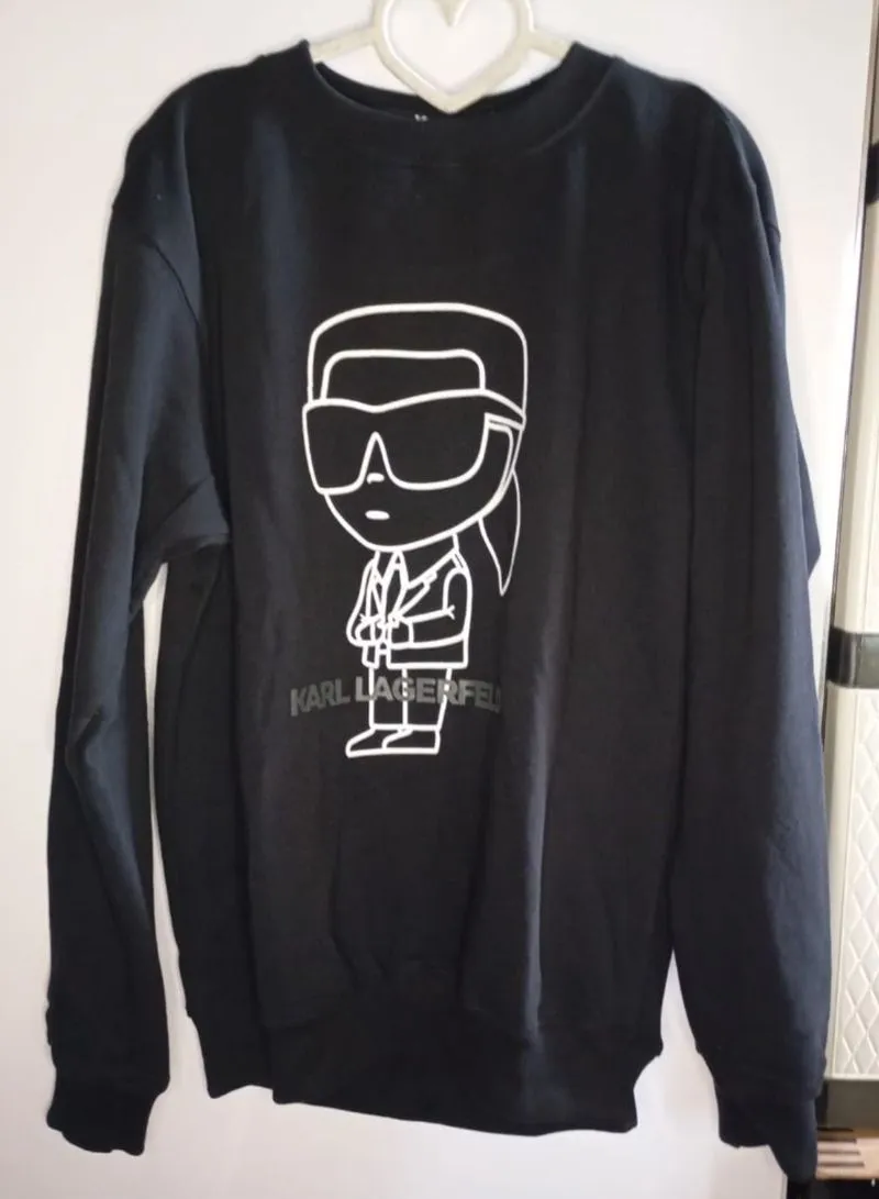 KARL LARGEFELD Black Graphic Sweatshirt (Size L & XL) photo 1
