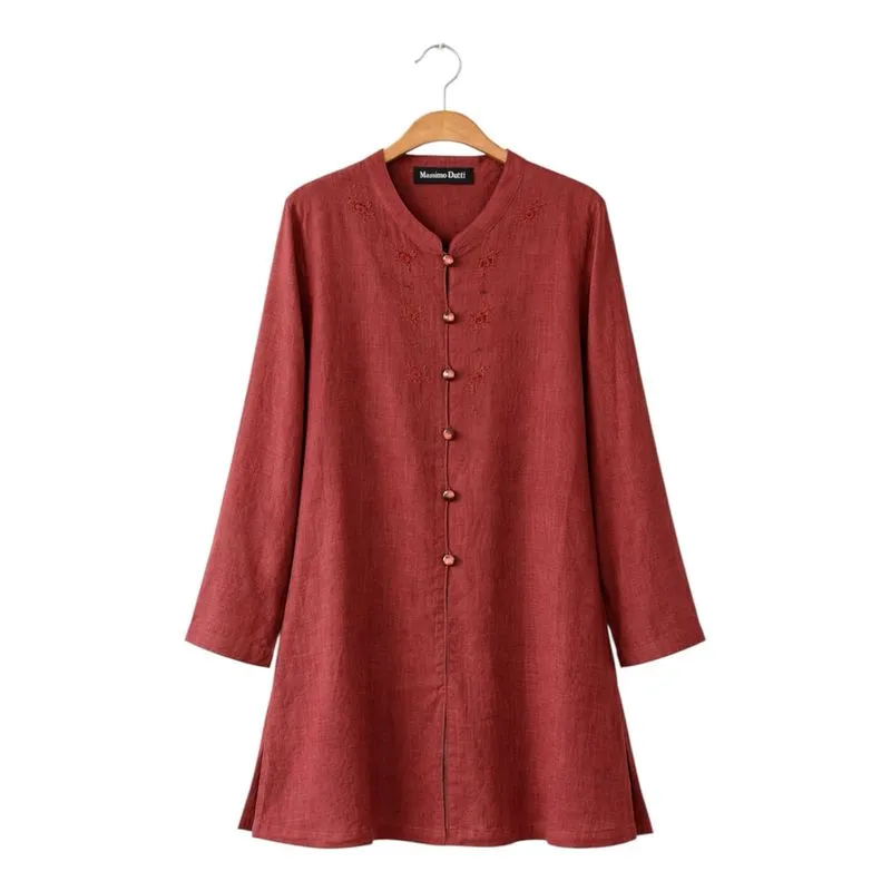 (Woman) Maxi Shirt Linen Massimo Dutti New Condition photo 1