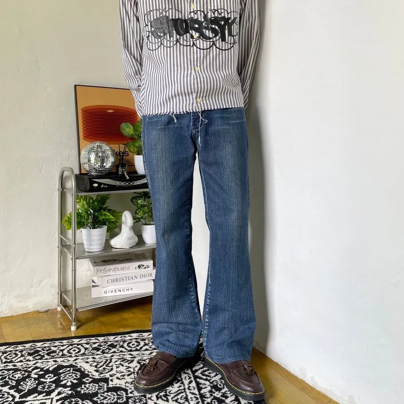 Flare jeans blue washed Grunge photo 1
