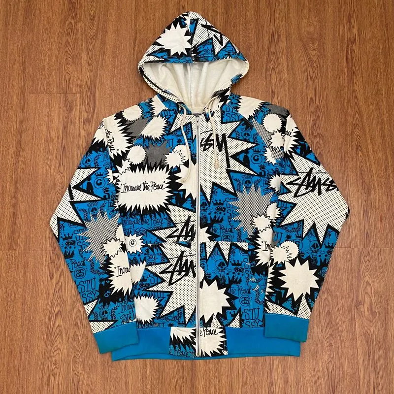 Stussy Vintage Streetwear Hoody Pria blue photo 1
