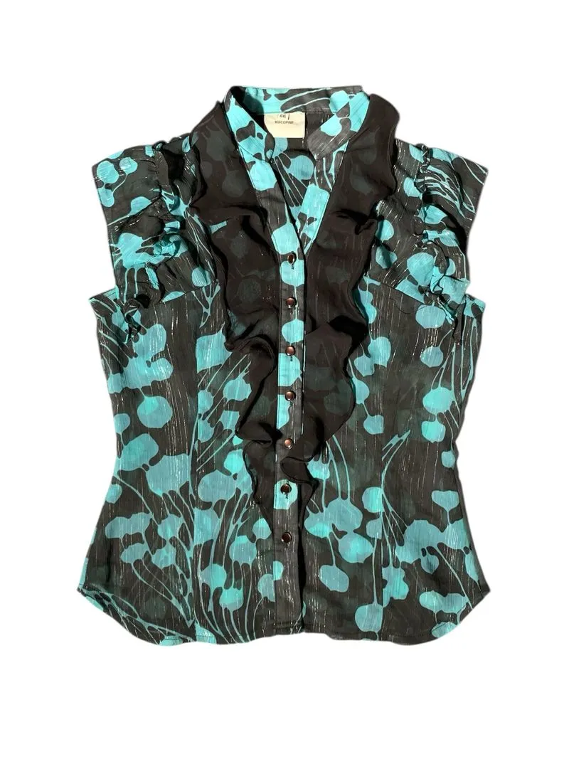 Macopine floral pattern sleeveless shirt photo 1