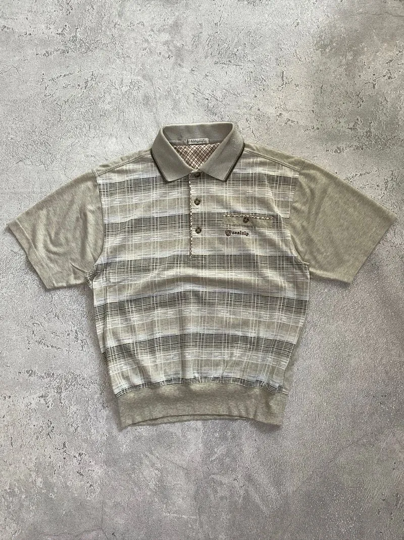 Zeal Zip Polo Shirt Short Sleeve Half Botton Rajut Linen photo 1