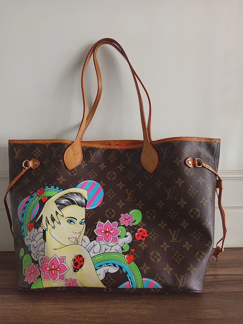 Louis Vuitton Luxury Casual Tote bag Wanita tan brown photo 1