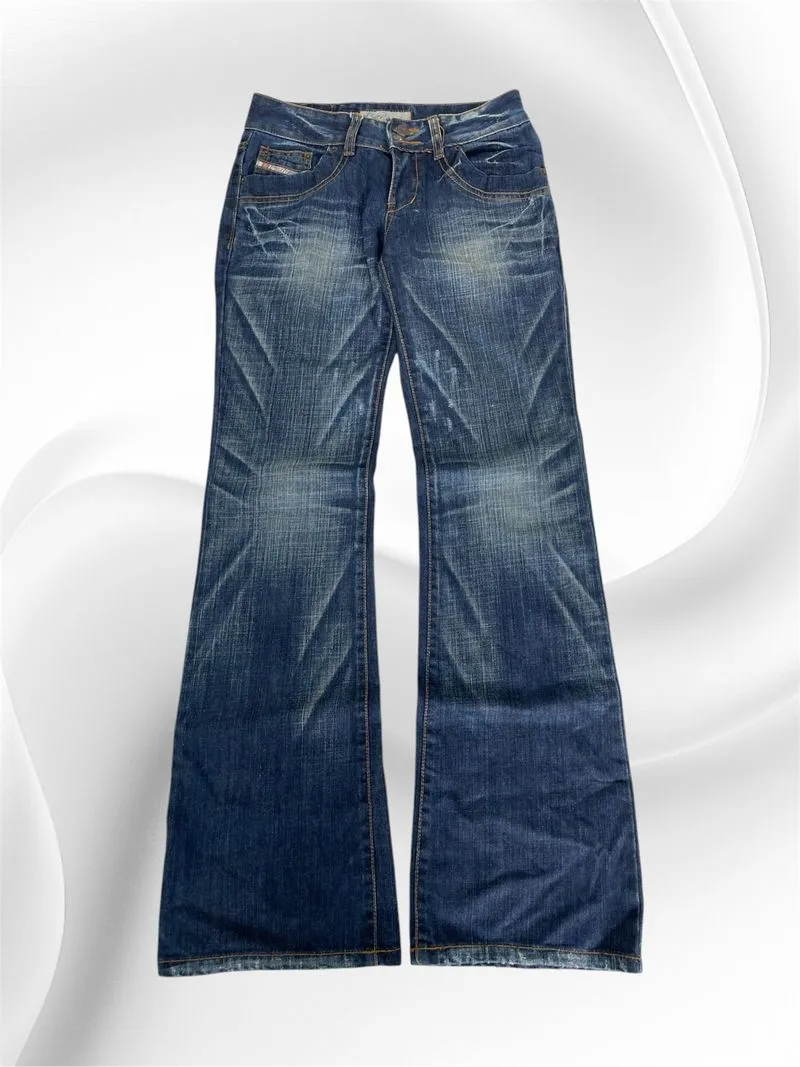 • "LEDERS DENIM" Y2K FLARED JEANS VINTAGE BLUEWASHED •  photo 1