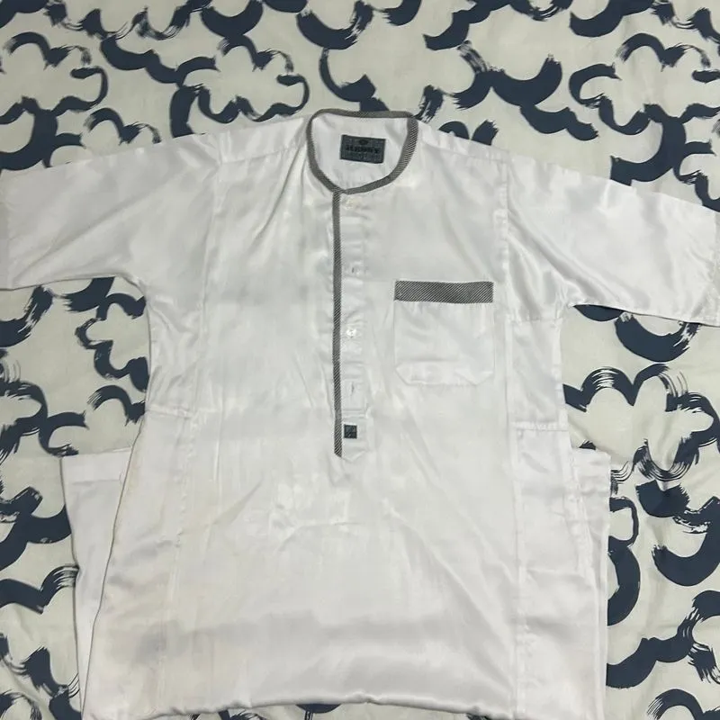 Gamis Putih Muslim Panjang Short Sleeve photo 1