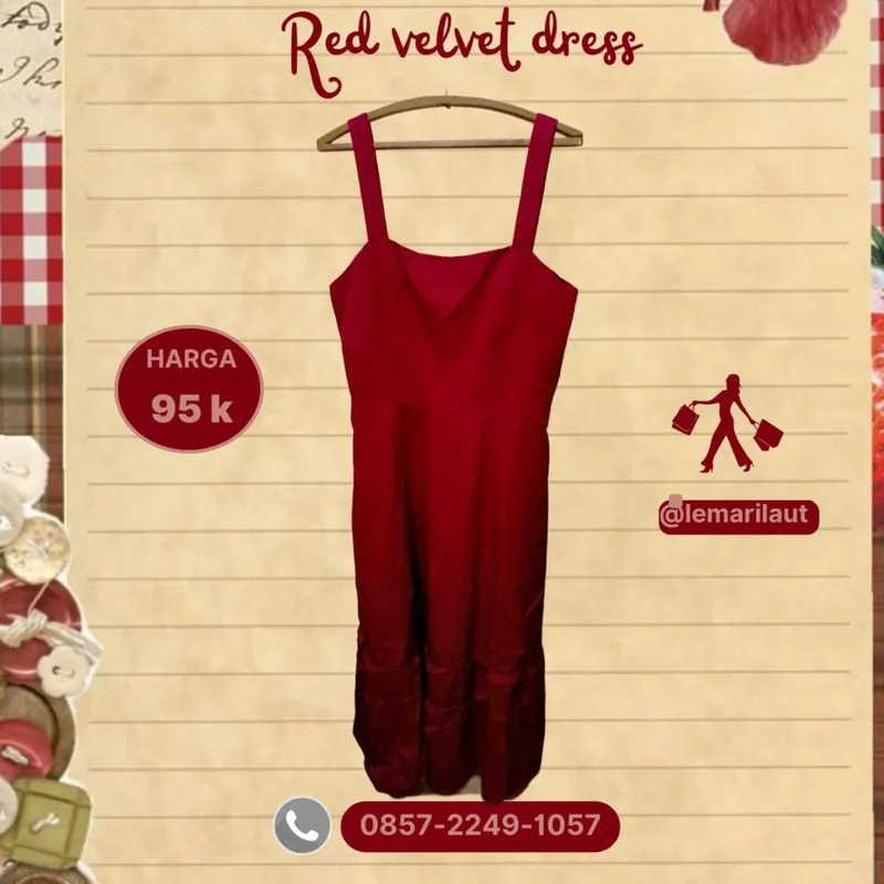 Dress Love & Bravery katun maroon kutung tebal  photo 1
