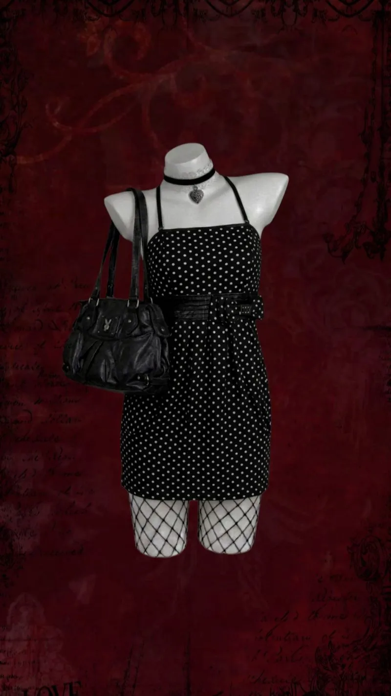 ⋆𐙚˚Black Polka dot Mini Dress°𐙚⋆ photo 1