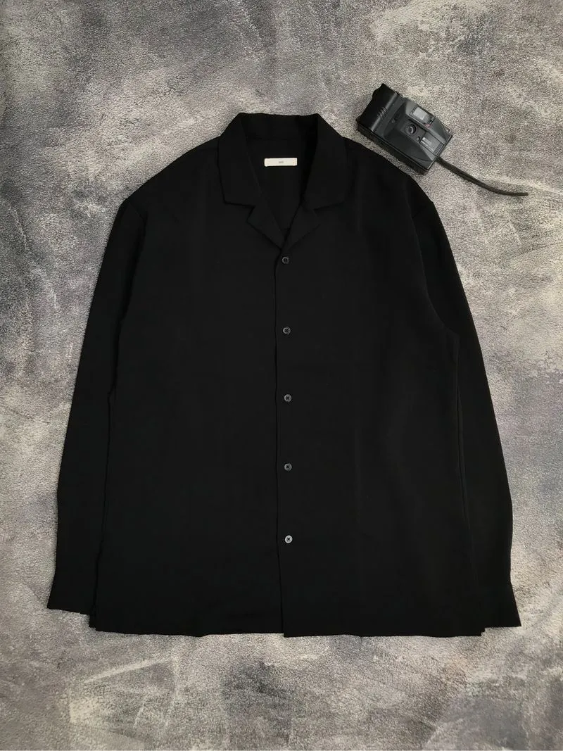 Kemeja open collar black photo 1
