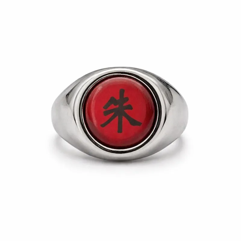 Cincin Akatsuki Merah Naruto Ring Anime Kanji Stainless Stee photo 1
