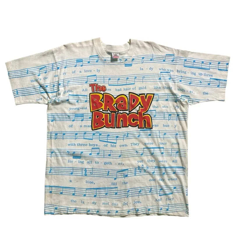 Rare Vintage 90's The Brady Bunch All Overprint Tshirt photo 1