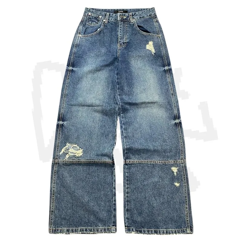 Raive Baggy ripped blue jeans photo 1