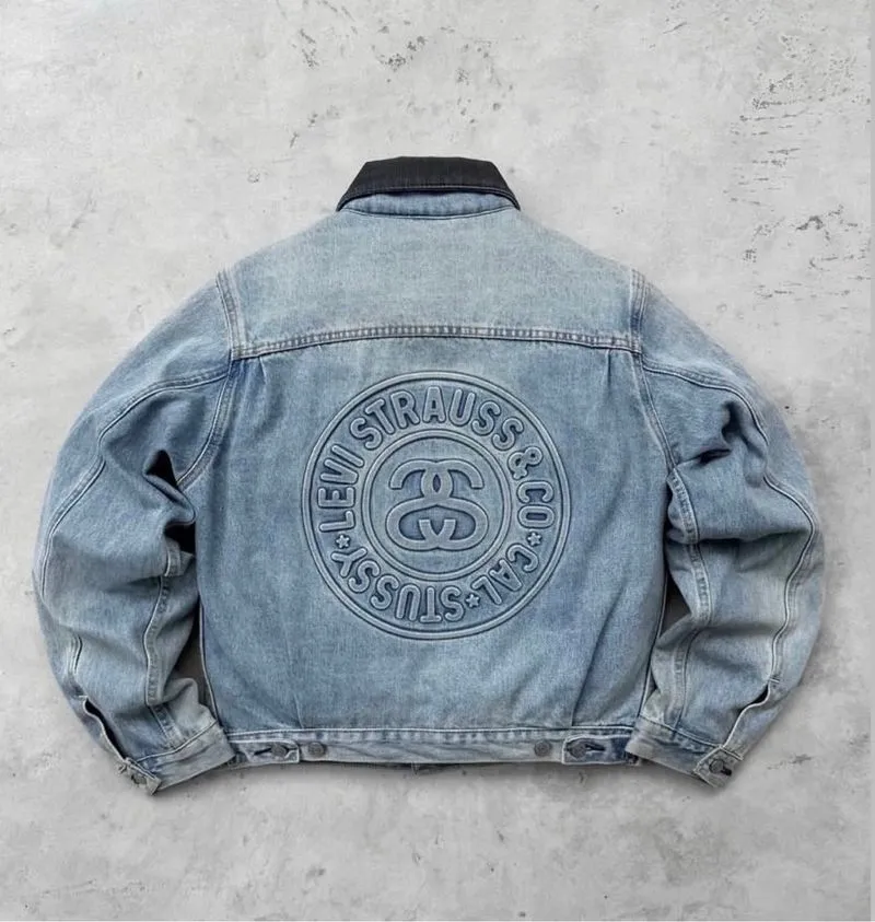 Levis x Stussy Embossed Blue Denim Jacket photo 1
