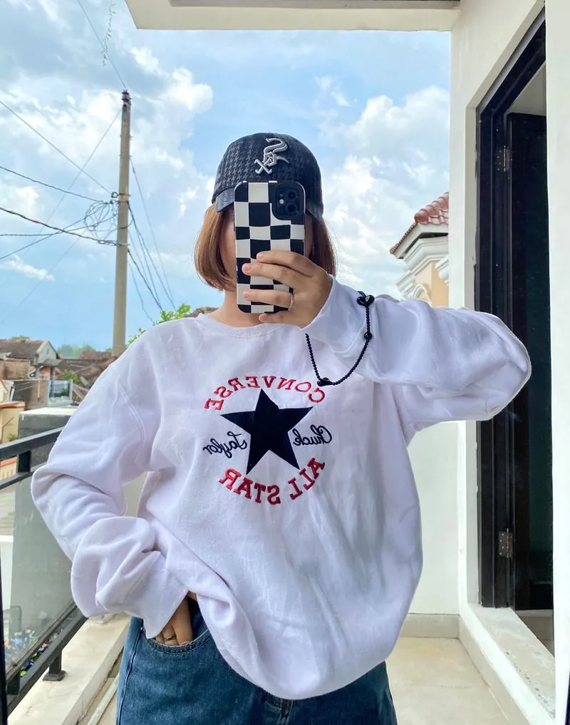 Converse Casual Sweater Pria white photo 1