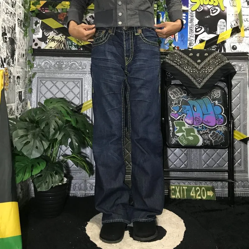 True Religion Vintage Y2K Jeans Pria green navy photo 1