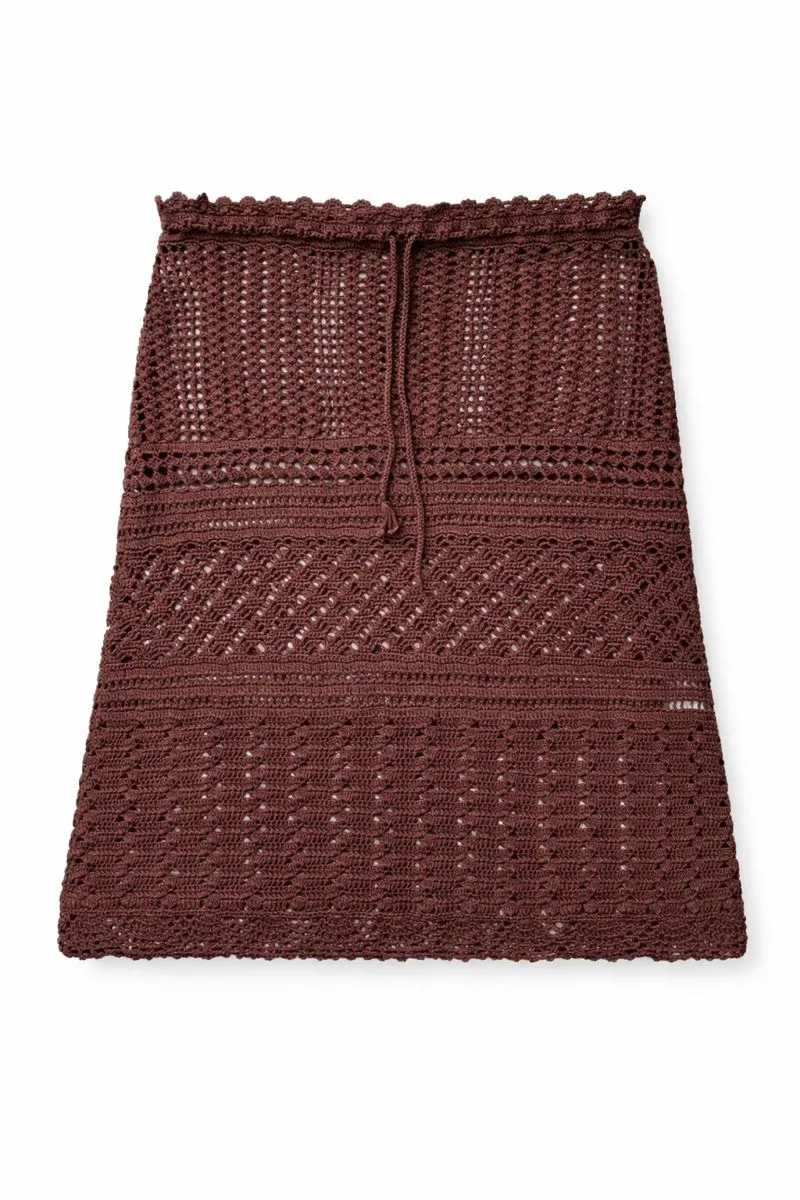Brown Crochet Knit Skirt photo 1