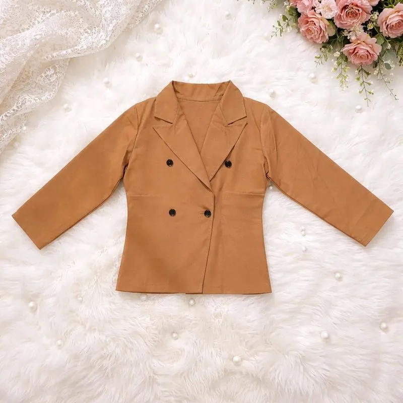 PRELOVED LONG SLEEVES BLAZER LIGHT BROWN ONE SIZE photo 1
