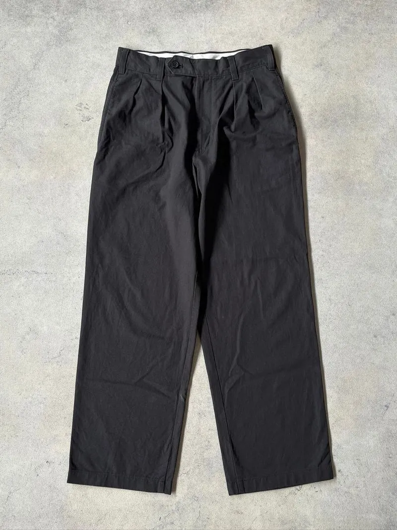 2000's Uniqlo U Pleated Wide Grey Chinos Pants photo 1