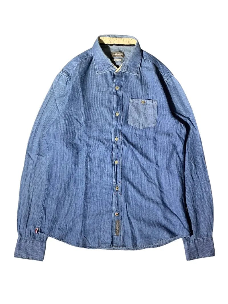 Napajiri button down faded long sleeve shirt photo 1