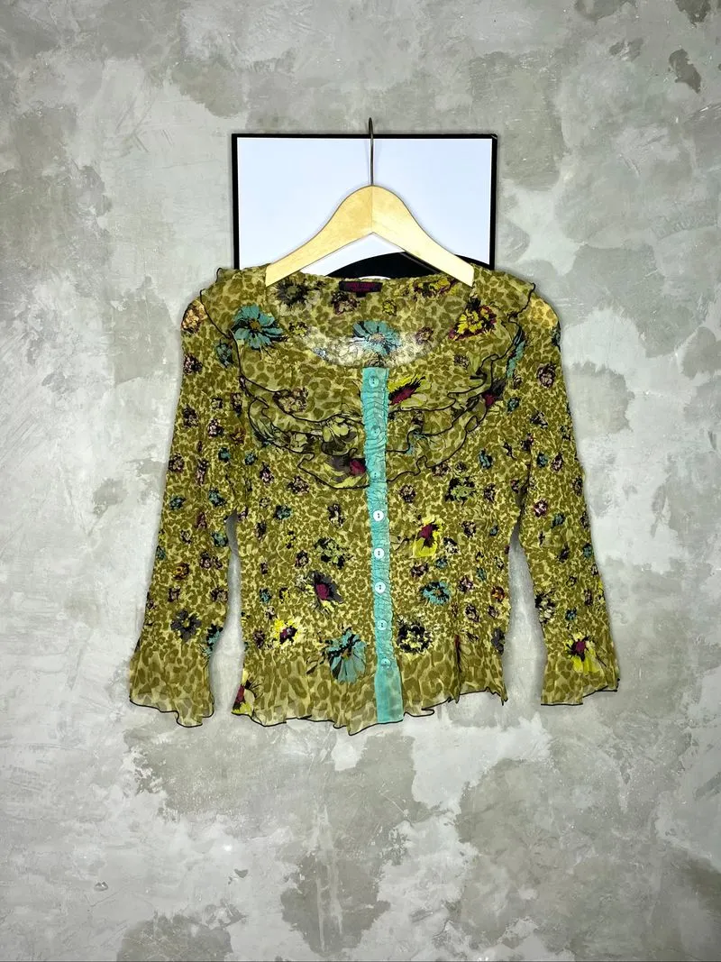 Yuki Torii International Green Olive Floral Pattern Insects  photo 1