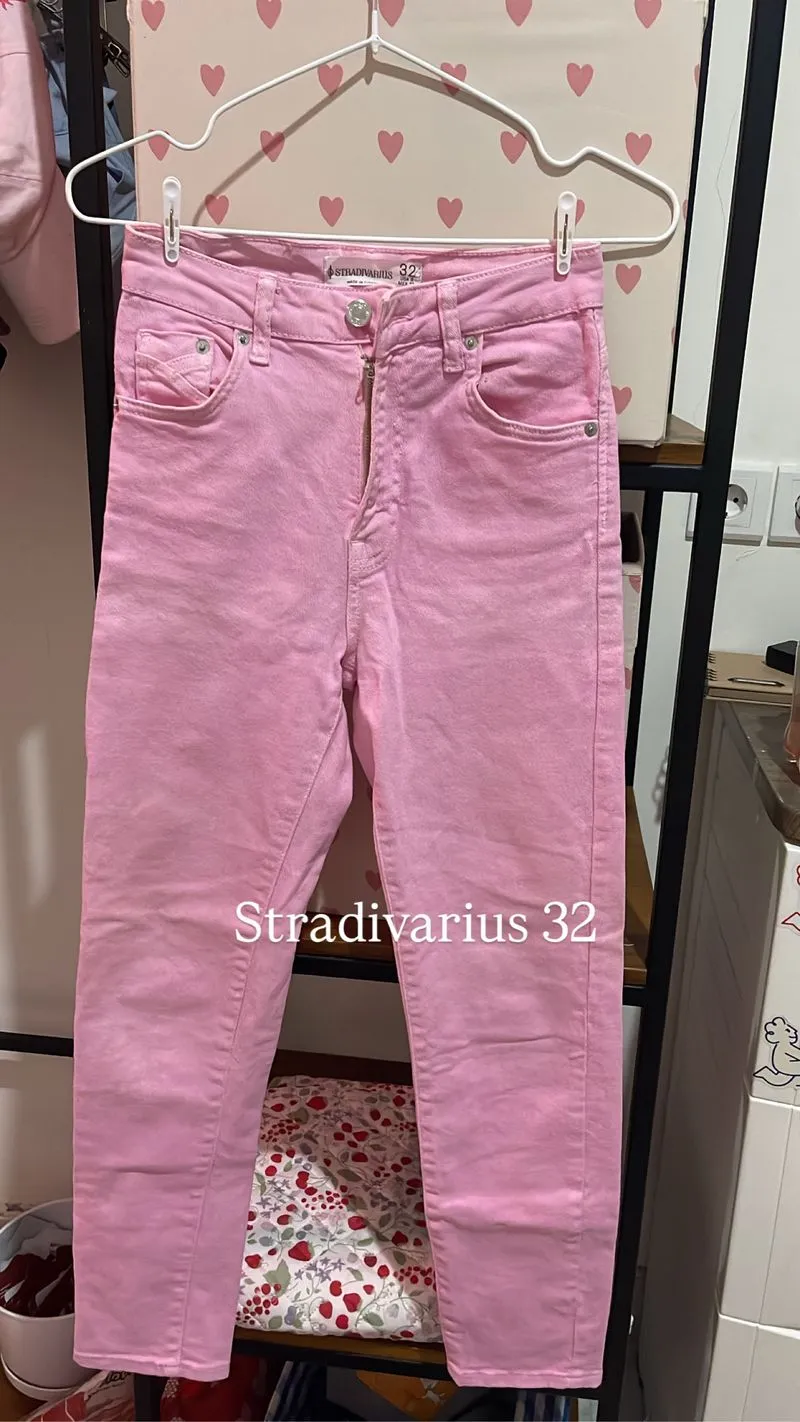 Stradivarius Pink Denim Pants photo 1