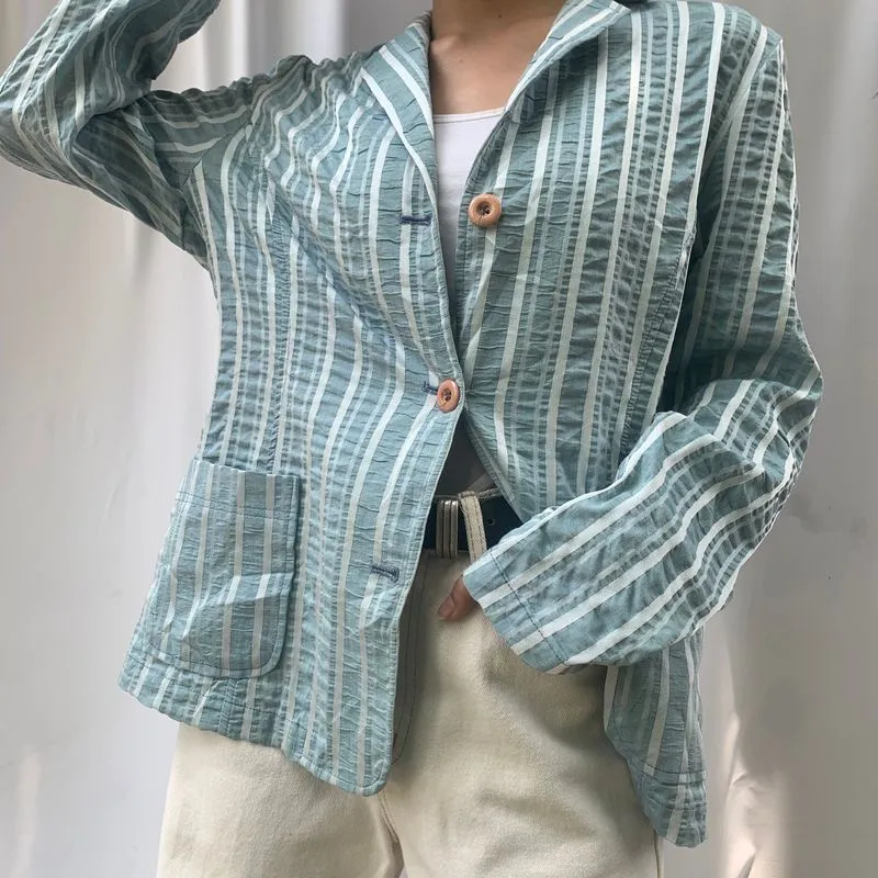 Streetwear Casual Blazer Wanita blue photo 1