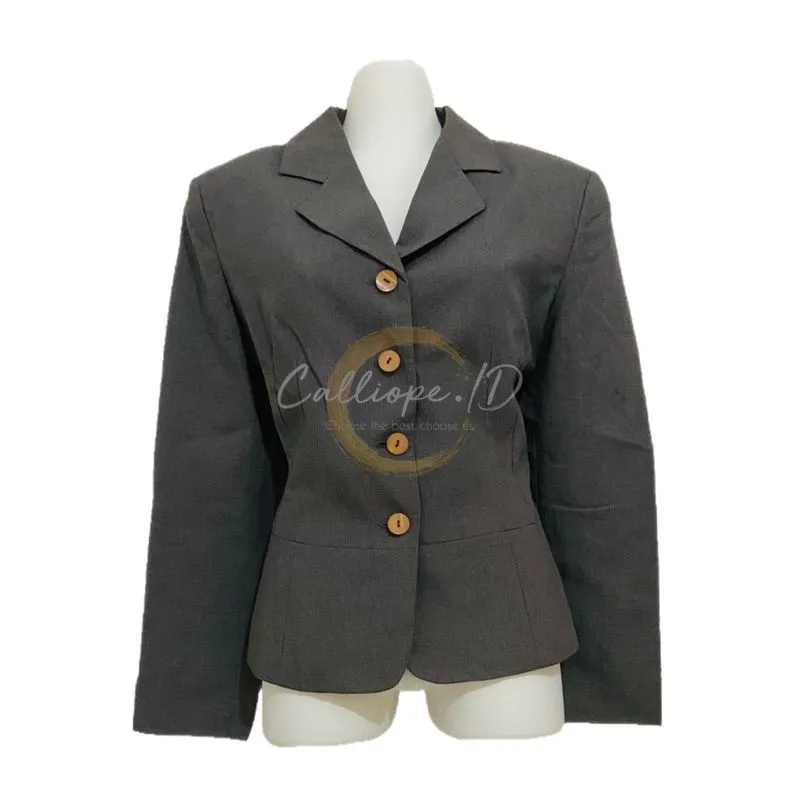Minimalist Casual Blazer Wanita gray photo 1
