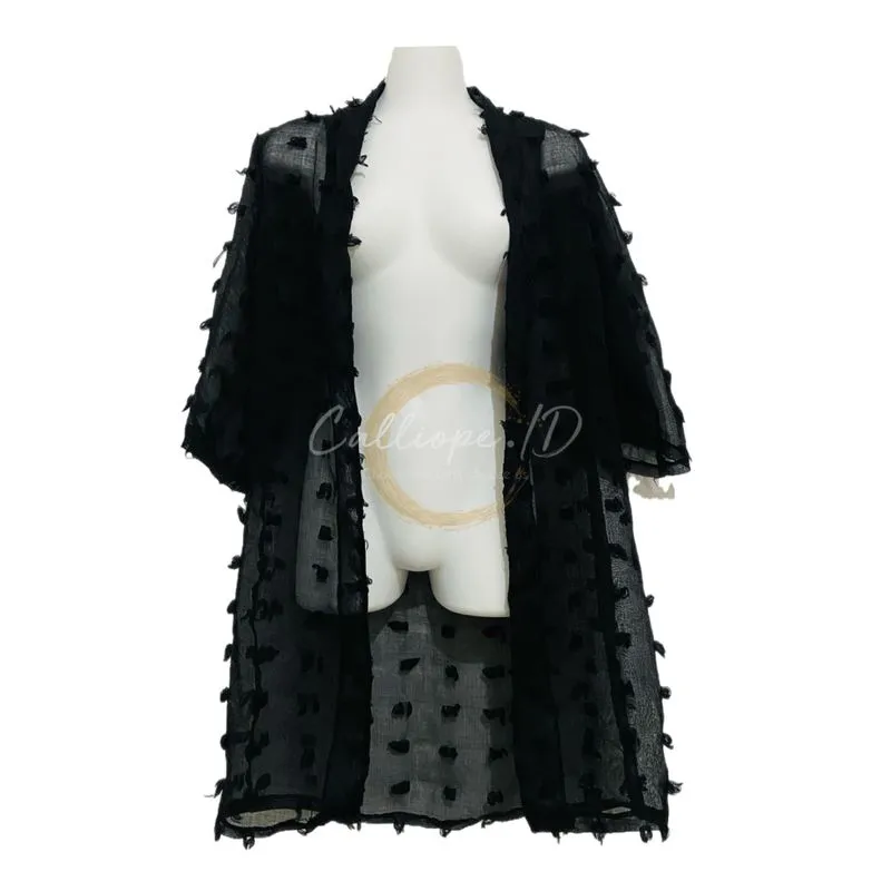 Minimalist Casual Capes & poncho Wanita black photo 1
