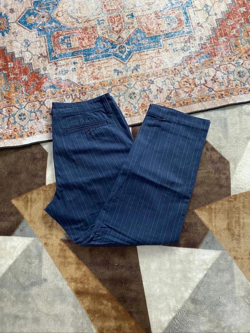 CHINOS PANTS GAP STRIPE PATTERN LOOSE BOOT FIT Y2K photo 1