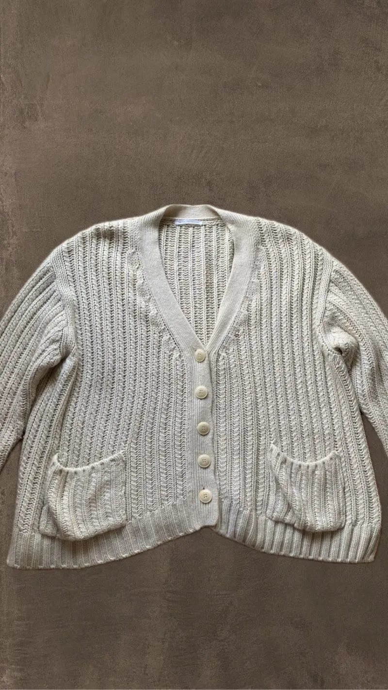 Cardigan Knit Soft Cream Daily Wear (ALL SIZE) photo 1