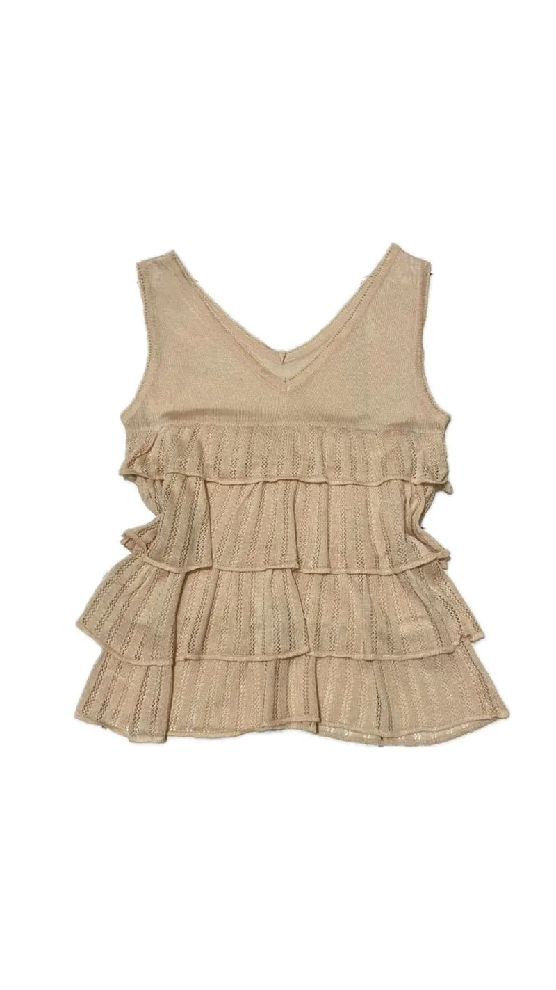 🦢Tiered ruffle sleeveless top photo 1