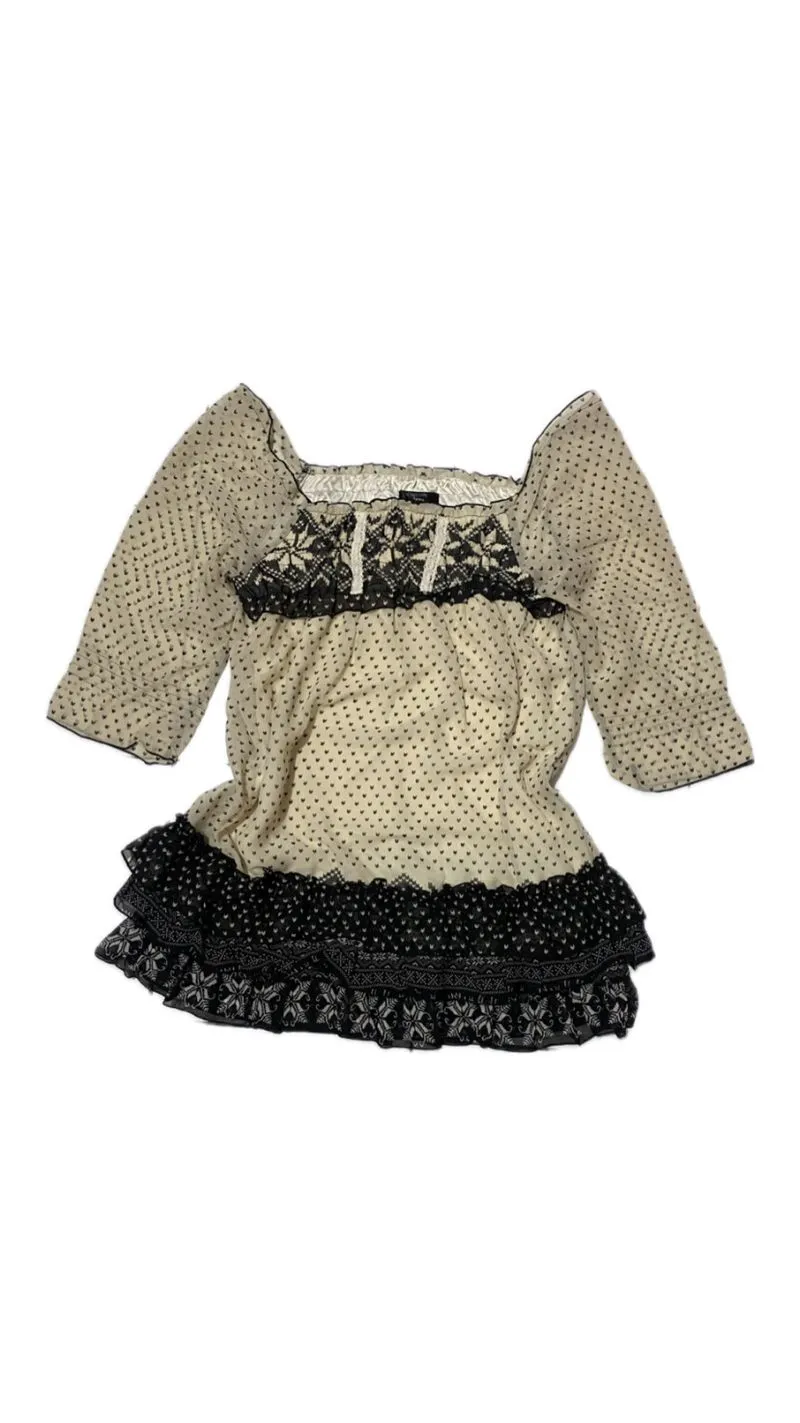 🦢Lace polka peplum blouse photo 1