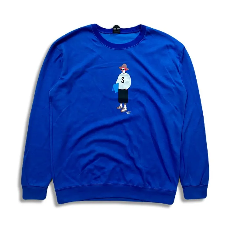 Skater Casual Sweatshirt Pria blue photo 1