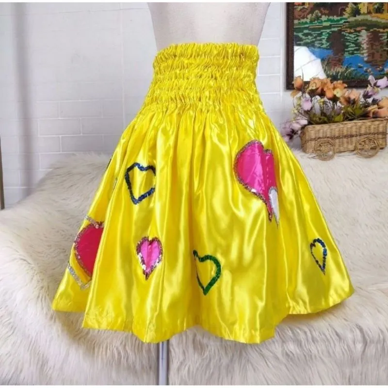 Rok Satin Kuning Rok Highwaist Kuning Rok Tari Dance Skirt photo 1