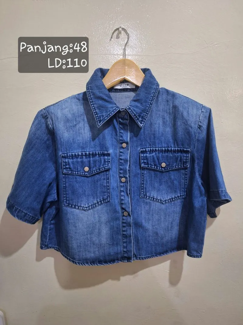 Kemeja denim crop photo 1