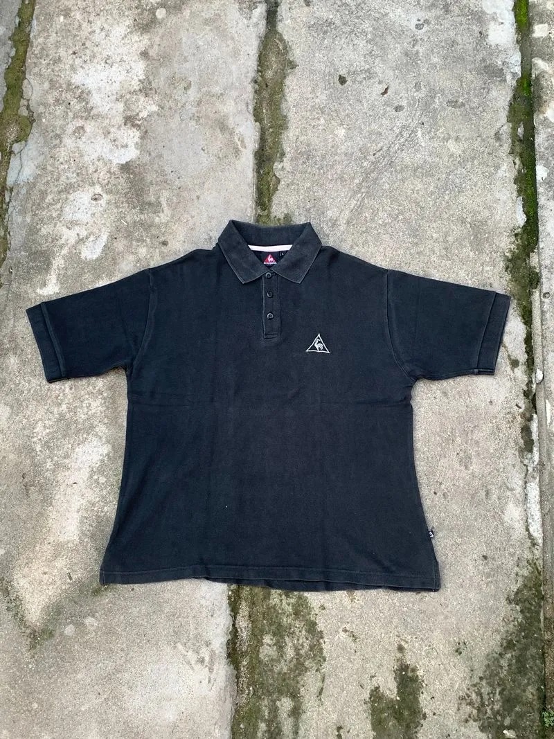 Le Coq Sportif Vintage Casual Polo shirt Pria black photo 1