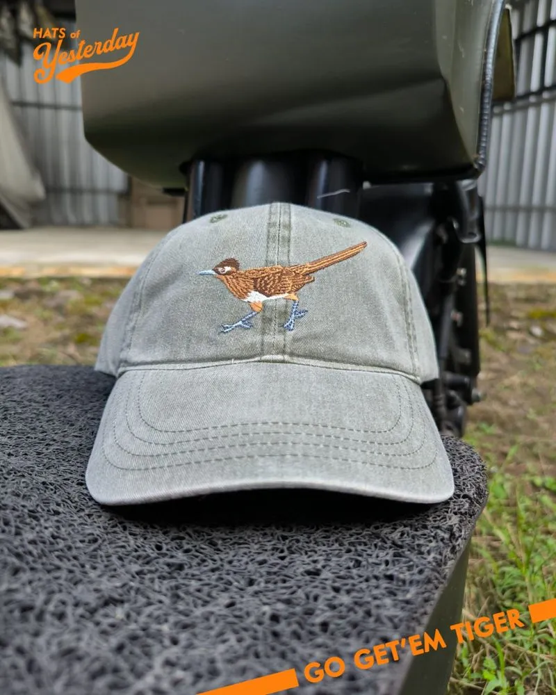 Topi bordir binatang Road Runner vintage dad hat washed caps photo 1