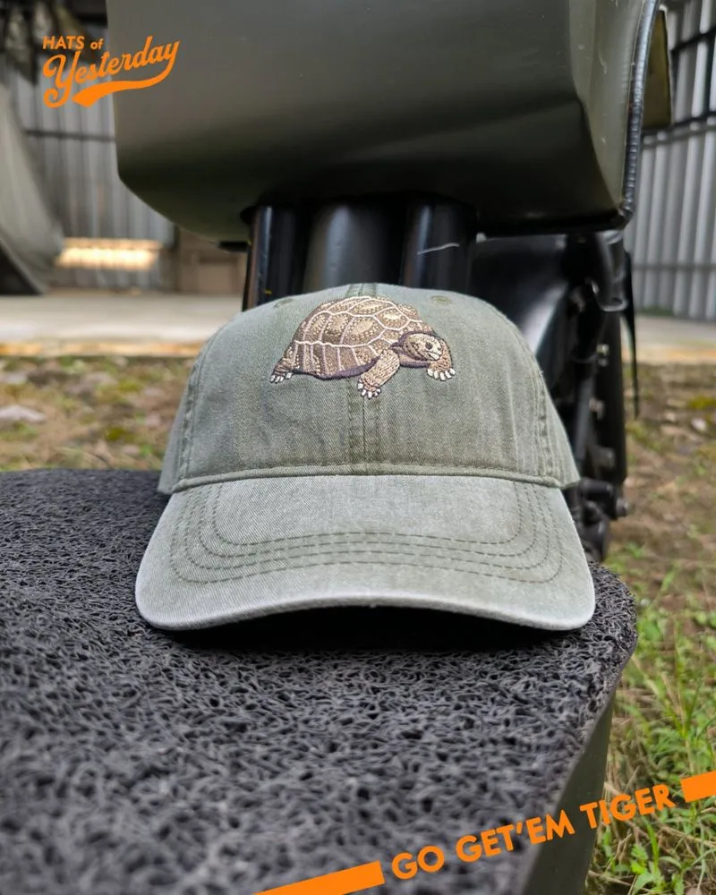Topi bordir binatang desert Tortoise dad hat washed caps photo 1