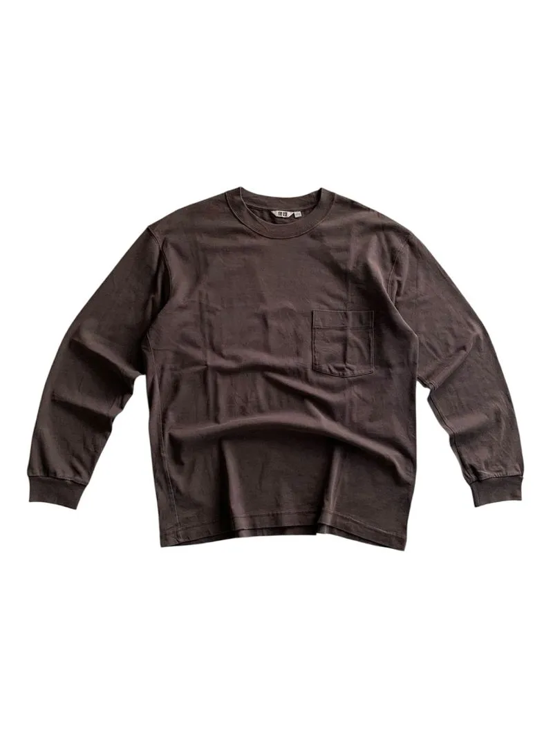 Uniqlo U Long Sleeve Pocket T-Shirt Brown photo 1