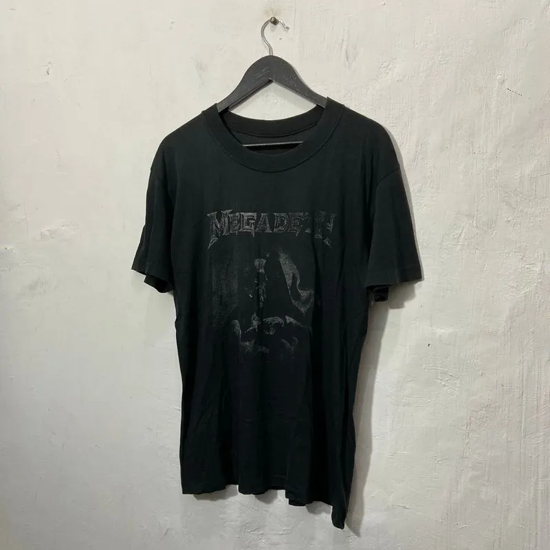 Vintage Megadeth Youthnasia Tshirt Unisex Black Sunfaded  photo 1