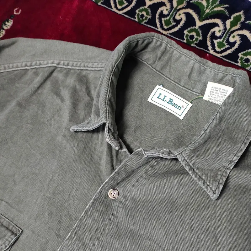 LL Bean Vintage Casual T-shirt Pria green gray photo 1