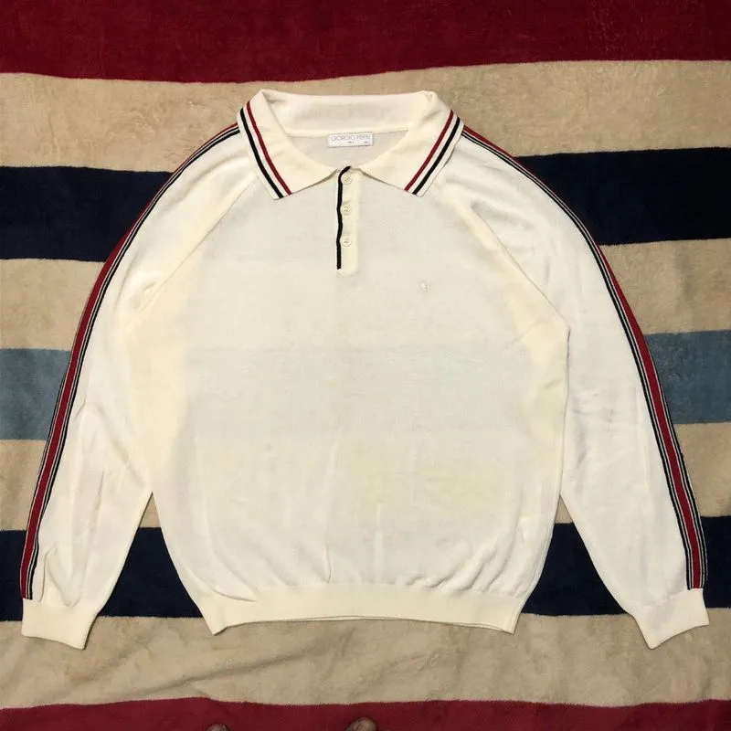 Vintage Giorgio Ferri Cream Long Sleeve Boxy Polo  photo 1
