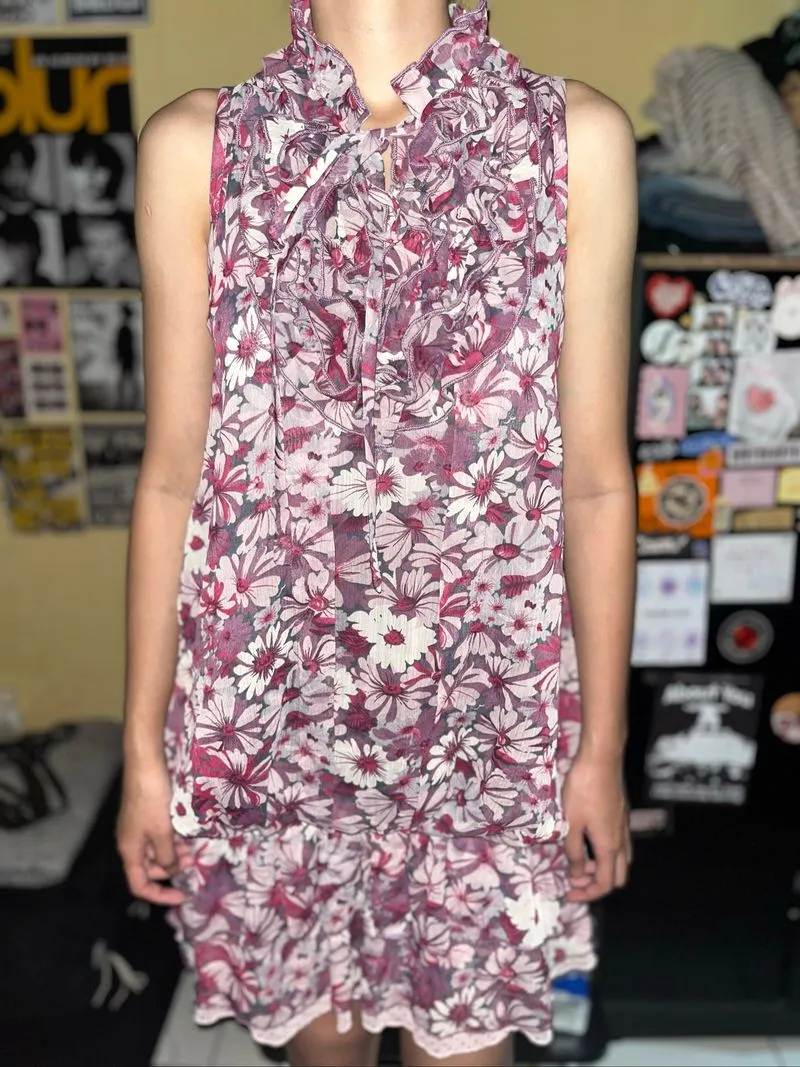 purple ruffles bubble dress photo 1