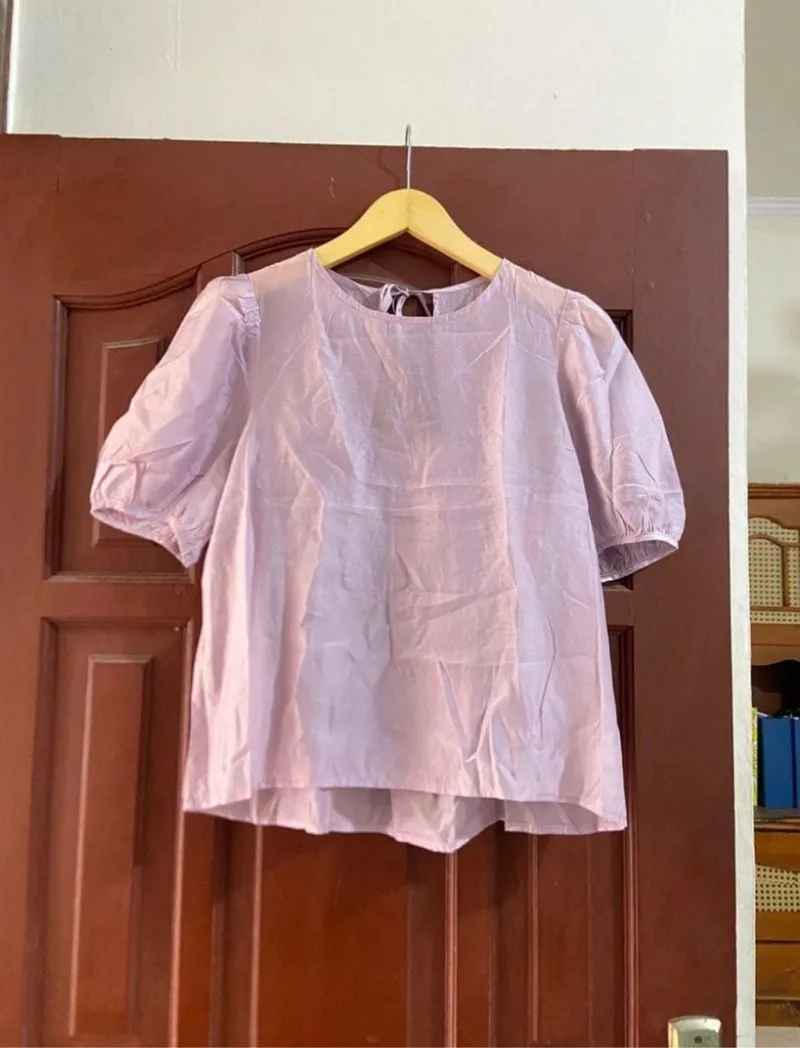 Blouse purple korean style photo 1