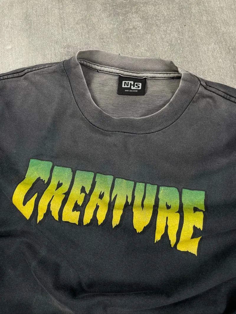 CREATURE SKATEBOARDS 00’s  NHS  LOGO S/S SUN FADED photo 1