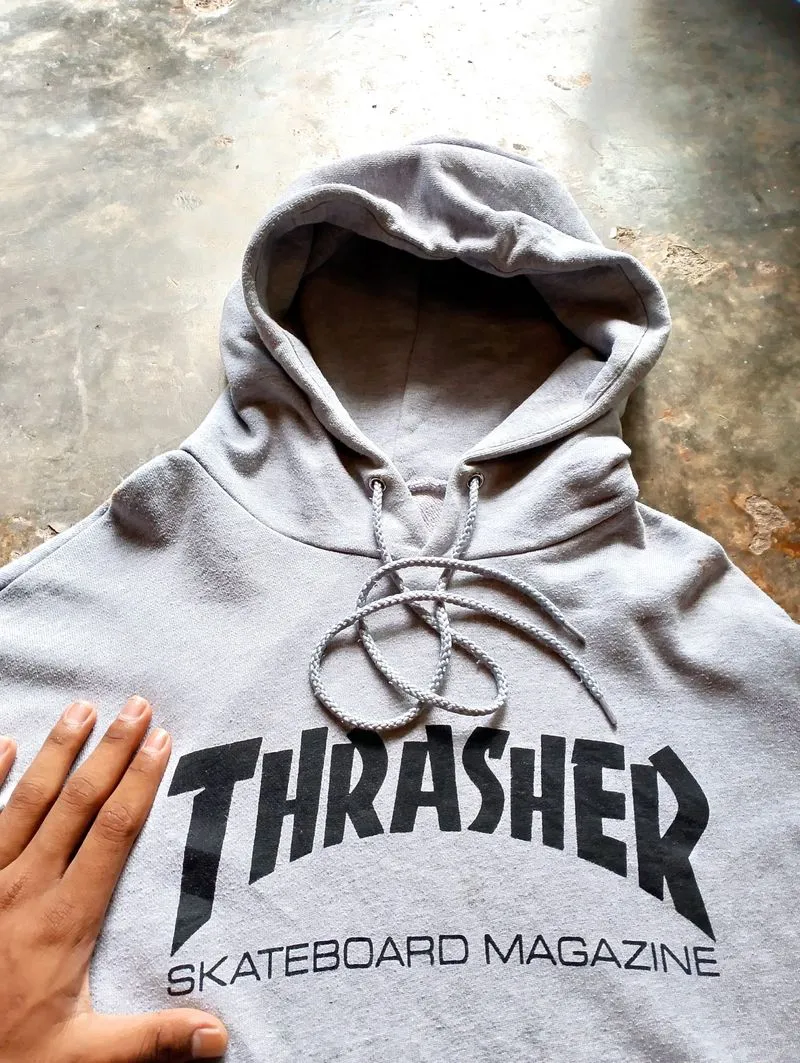 Thrasher Vintage Casual Hoody Pria gray photo 1