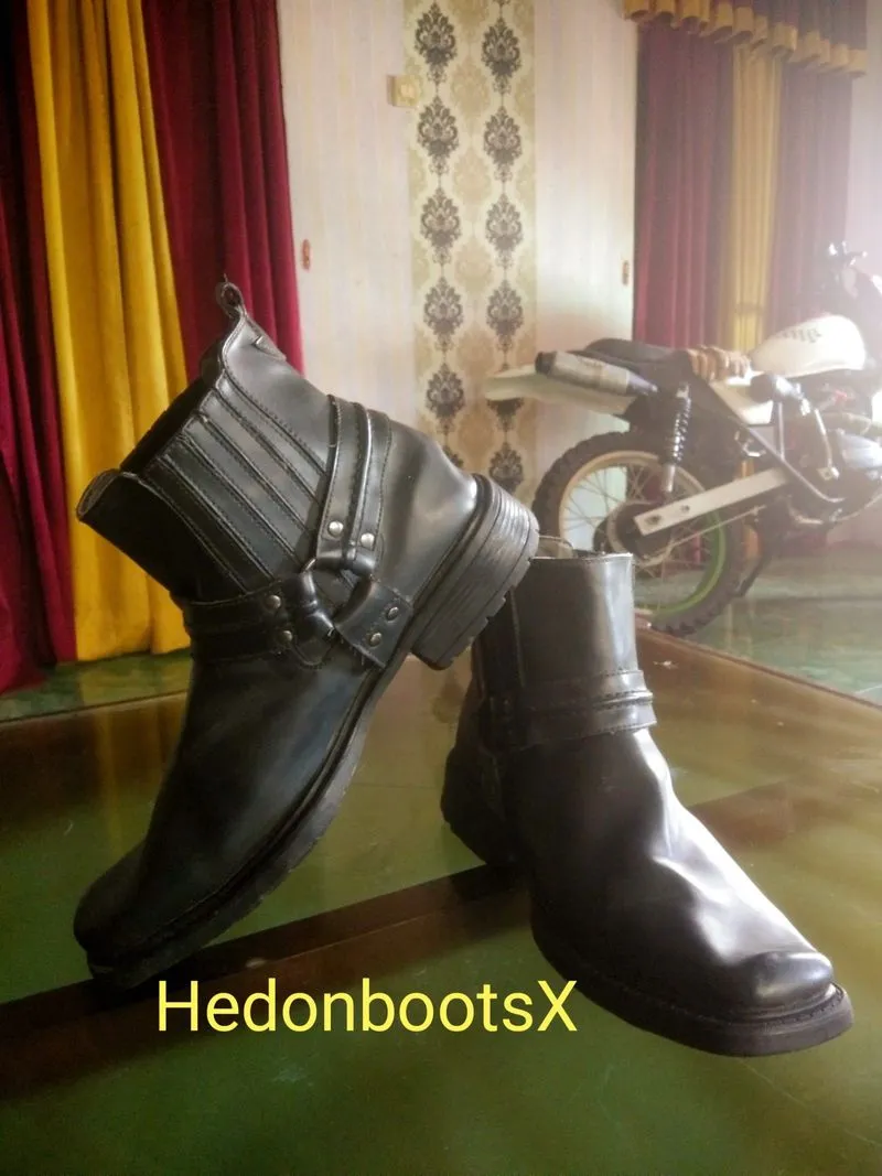 Vintage Memphis One Harness Motorcycle Ankle Boots photo 1