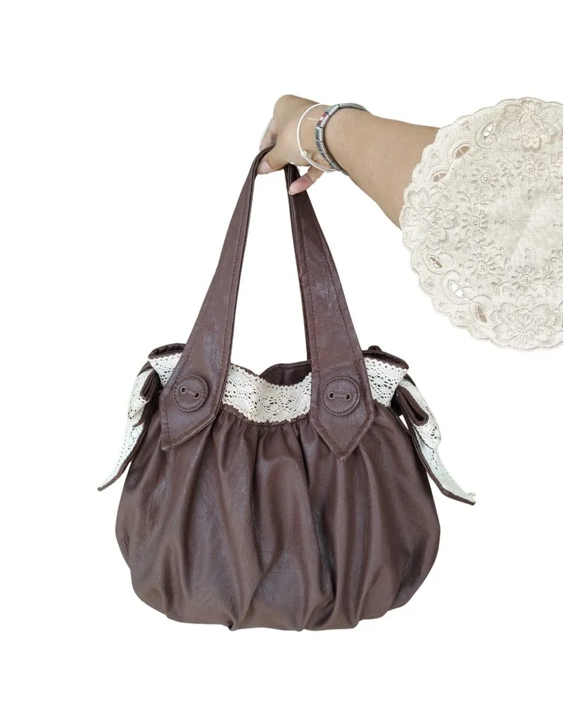 Lace mix Leather Hobo Bag photo 1